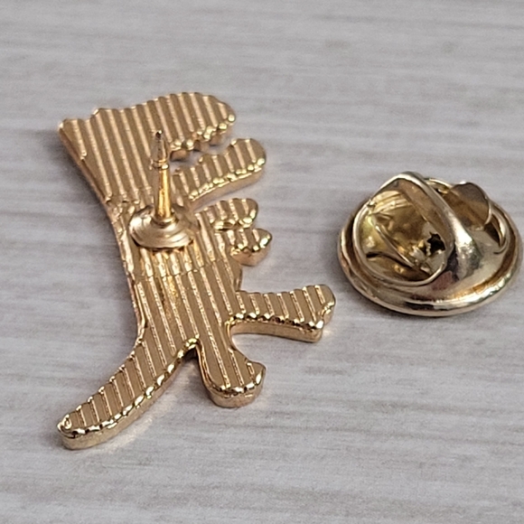 Derpy Green Dinosaur Enamel Pin - Picture 5 of 10